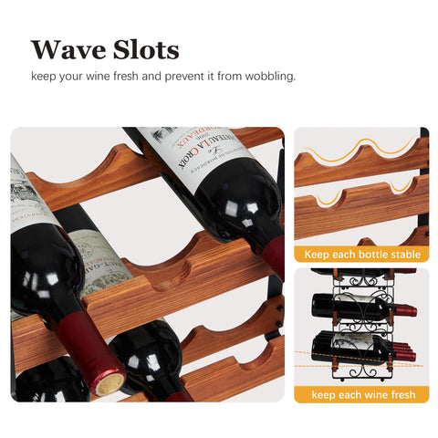X-cosrack rustic-style wine rack adds elegant display to kitchen or bar.