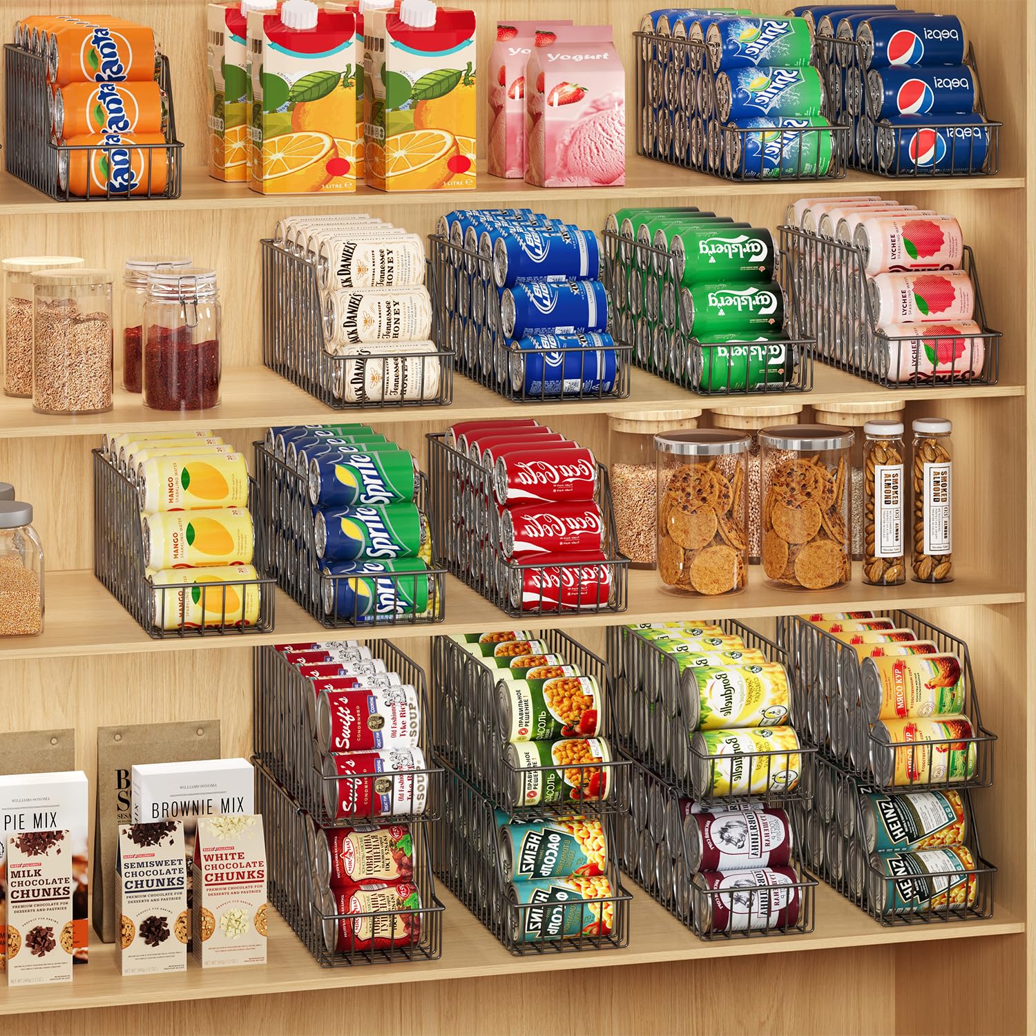 X-cosrack reliable can sorter supports varied canned goods with ease.