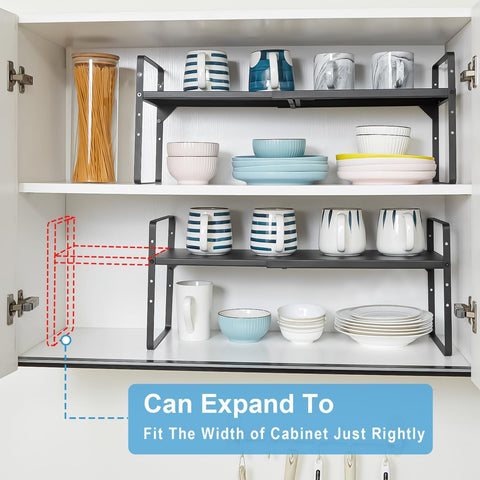 X-cosrack stackable design storage optimizes vertical space in small kitchens.