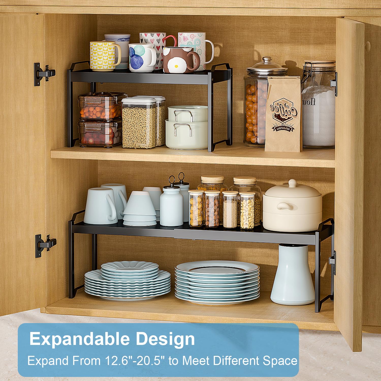 X-cosrack stackable shelves demonstrating vertical storage efficiency