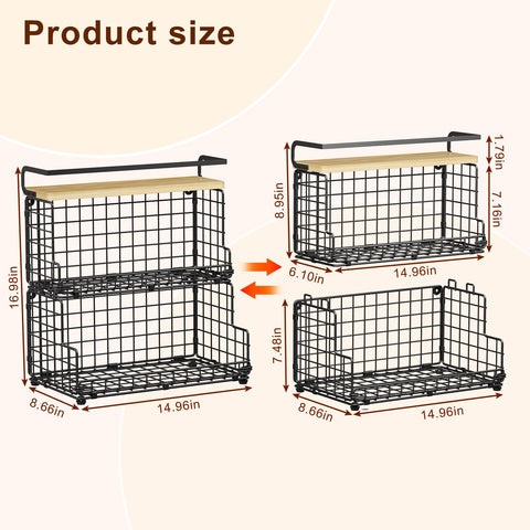 X-cosrack wall-mount snack holder ideal for kitchen and pantry organization.