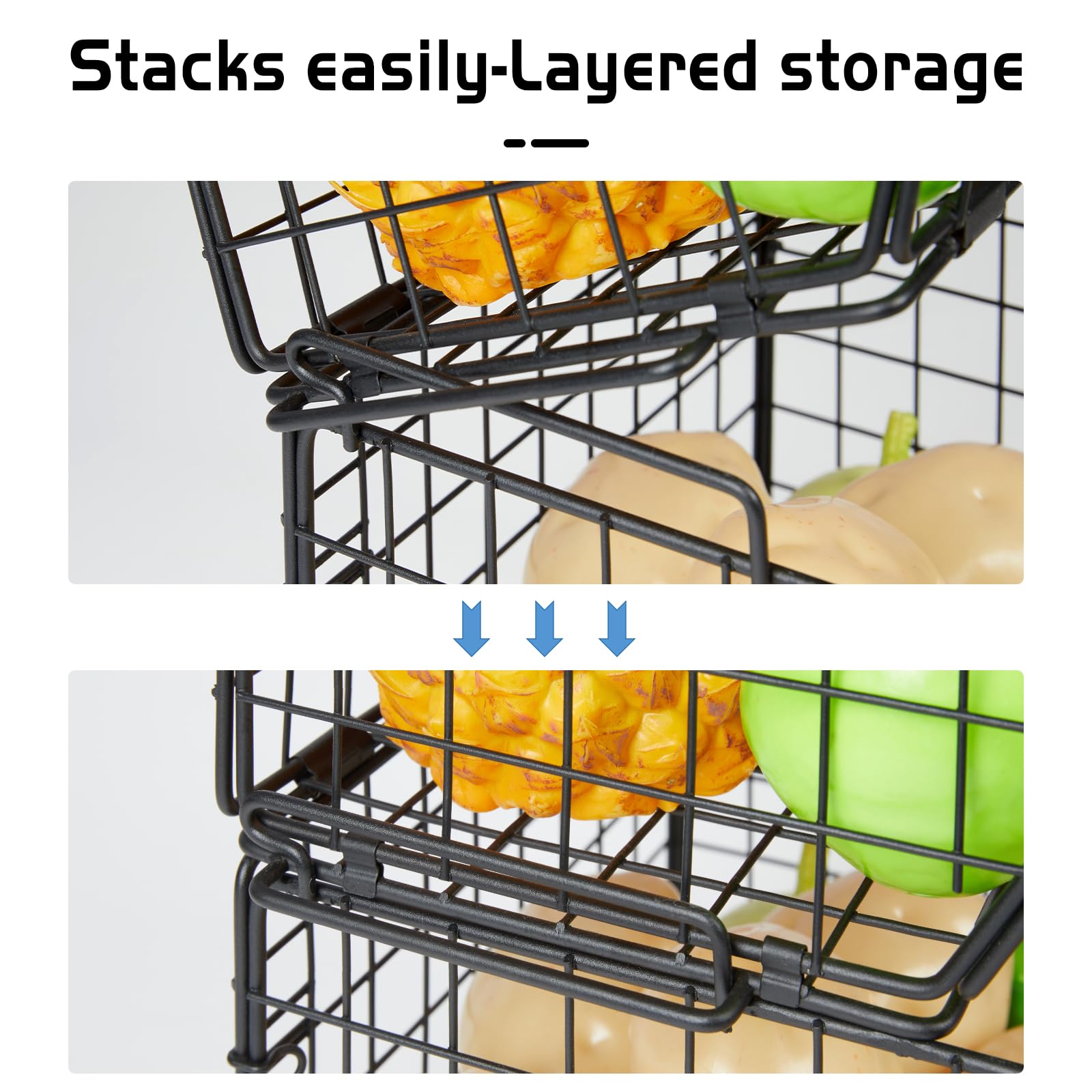 X-cosrack wall mounted basket freeing counter space with sturdy mounting