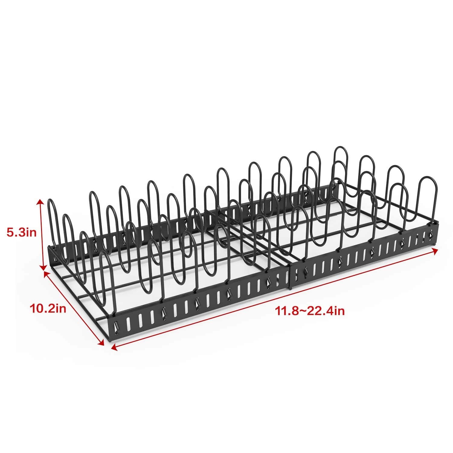 X-cosrack wide extendable frame fits deep drawers and shelves