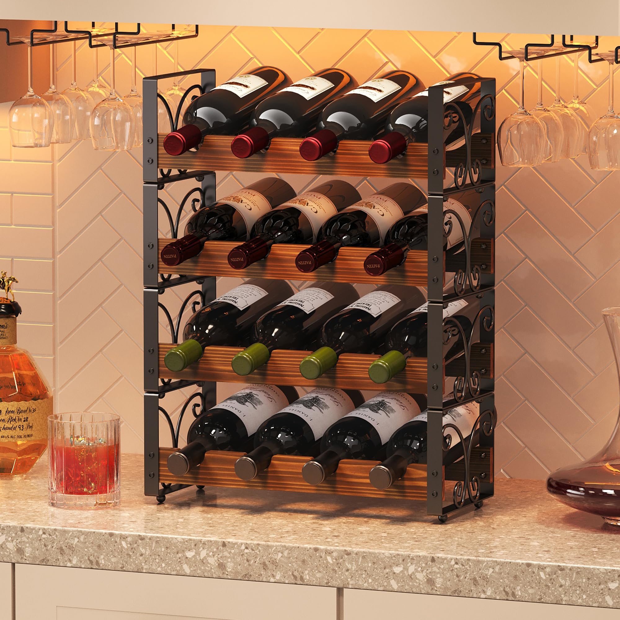 X-cosrack wine rack with stackable design for modular storage and easy expansion.