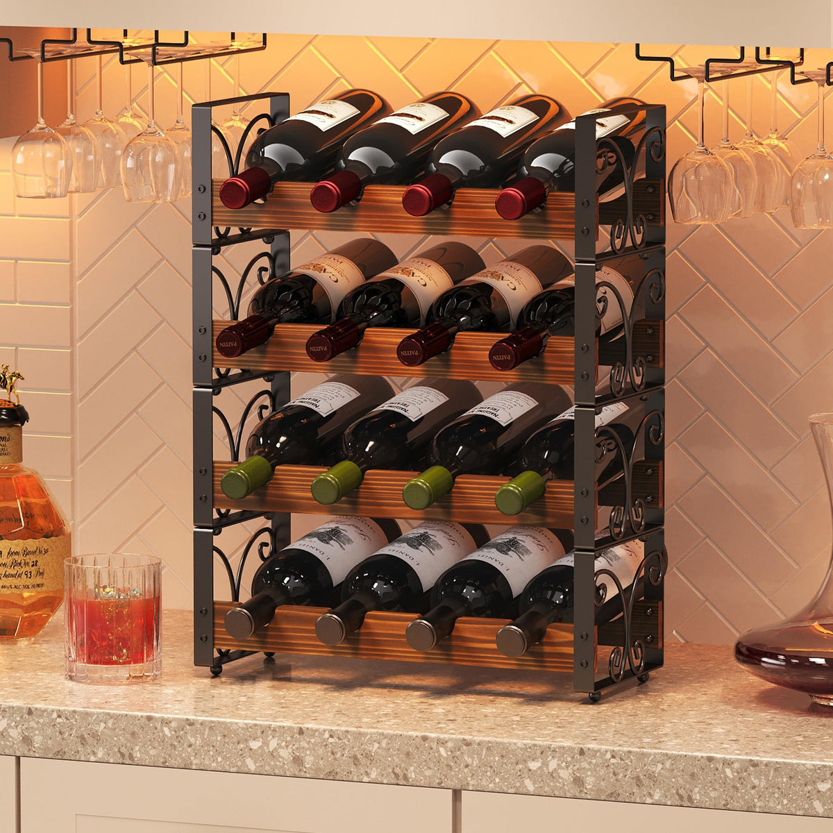 X-cosrack wine rack with stackable design for modular storage and easy expansion.