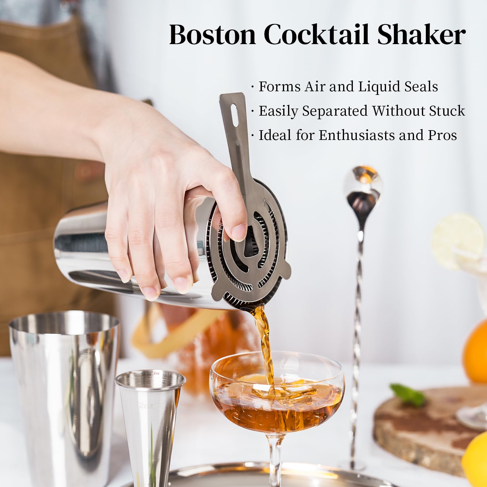 X Home 10-inch mixing spoon reaches the bottom for thorough stirring.
