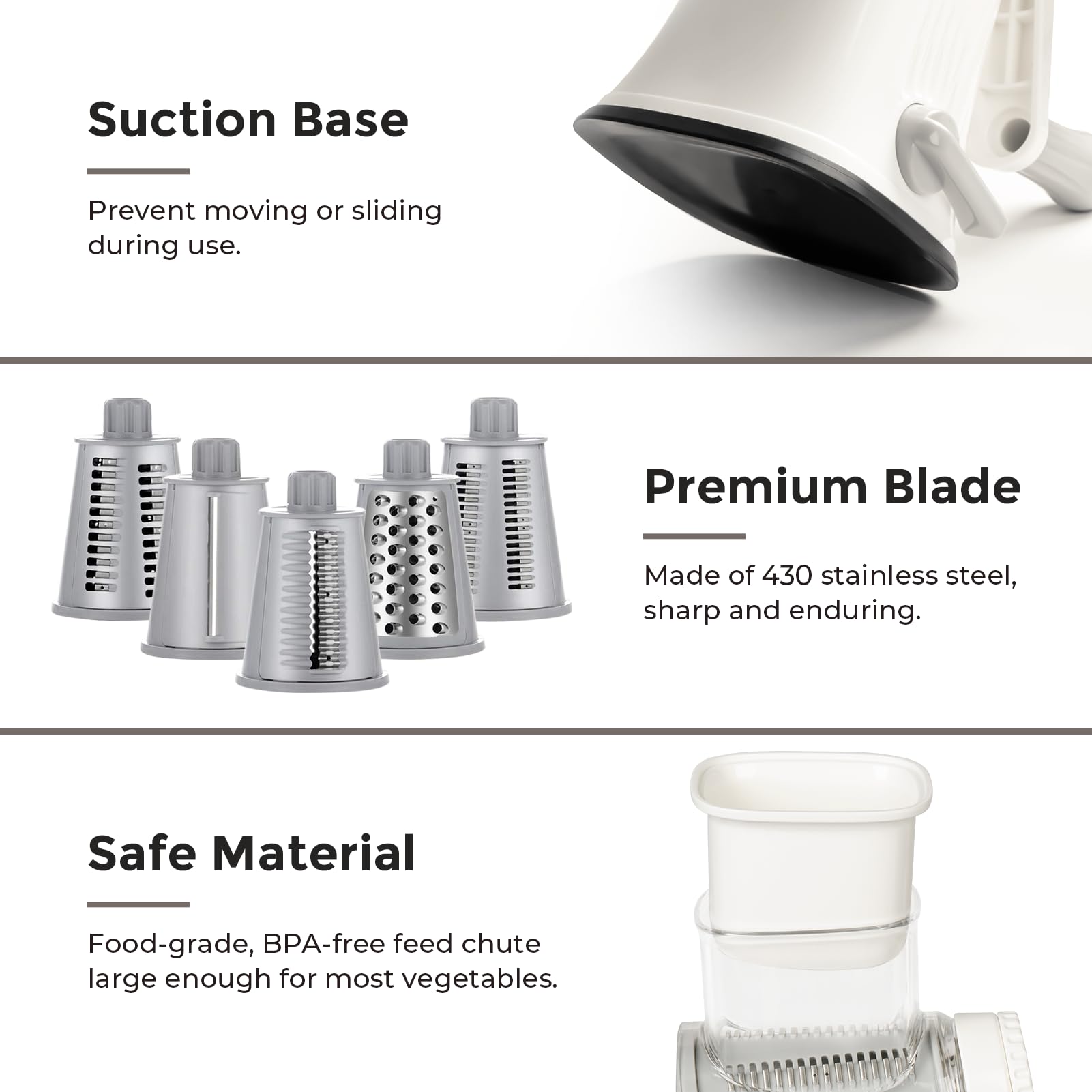 X Home 430 stainless steel drums with BPA-free plastic frame.