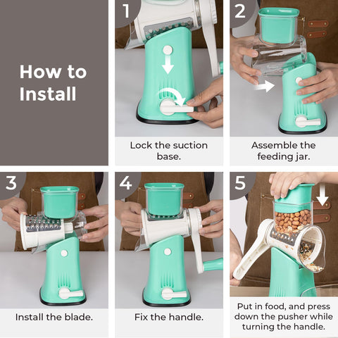 X Home dishwasher-safe blades for quick cleanup.