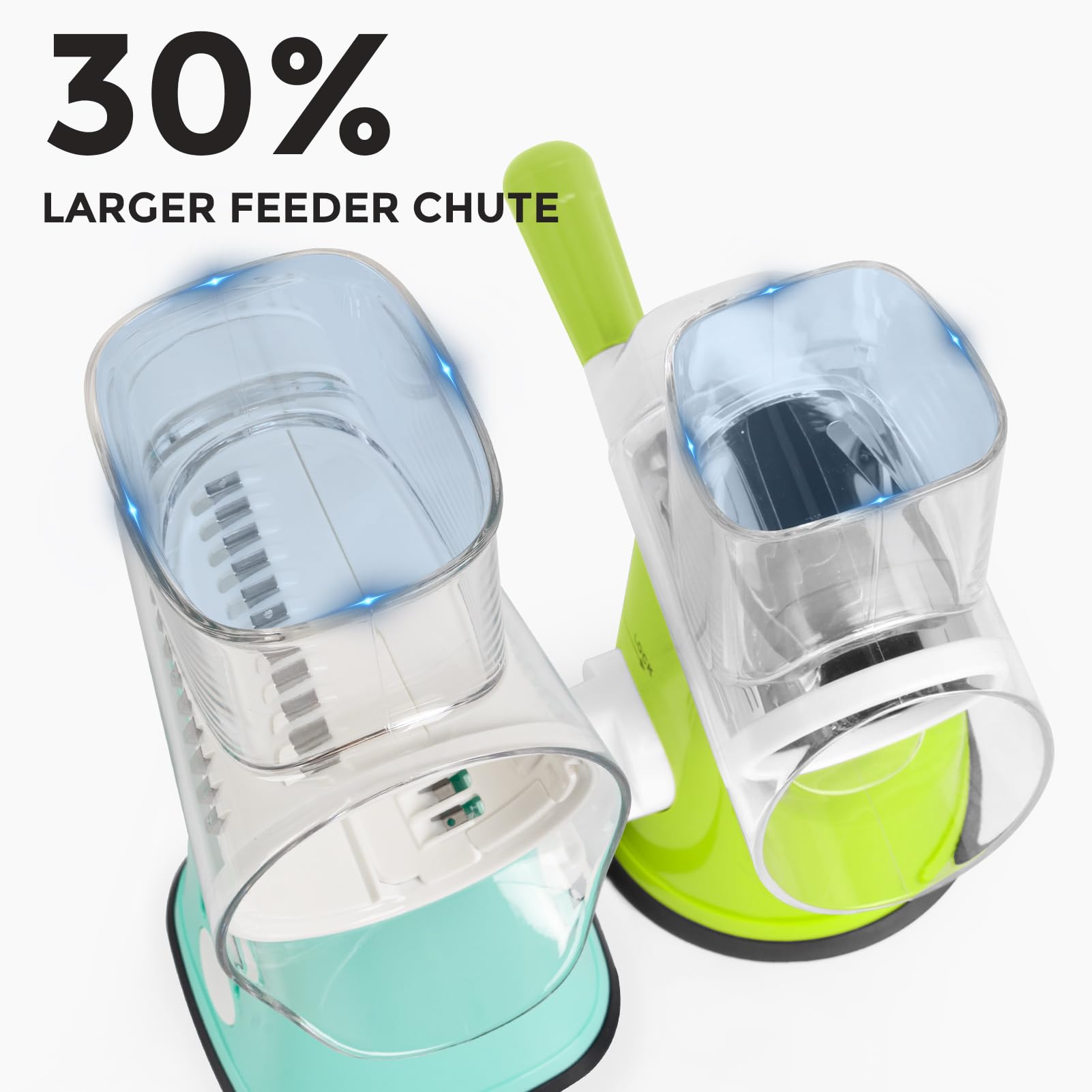 X Home large feeder chute speeds prep with fewer reloads.