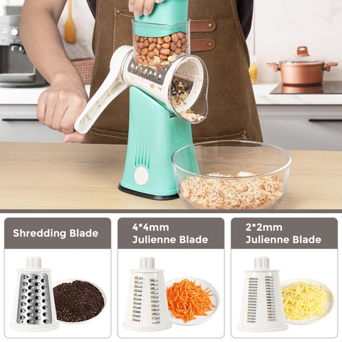 X Home grater with strong suction base staying steady during prep.