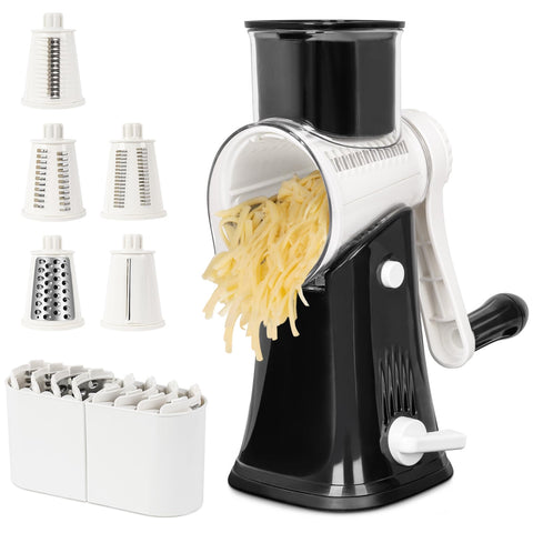 X Home 5-in-1 rotary grater with drum blades for versatile ingredient prep