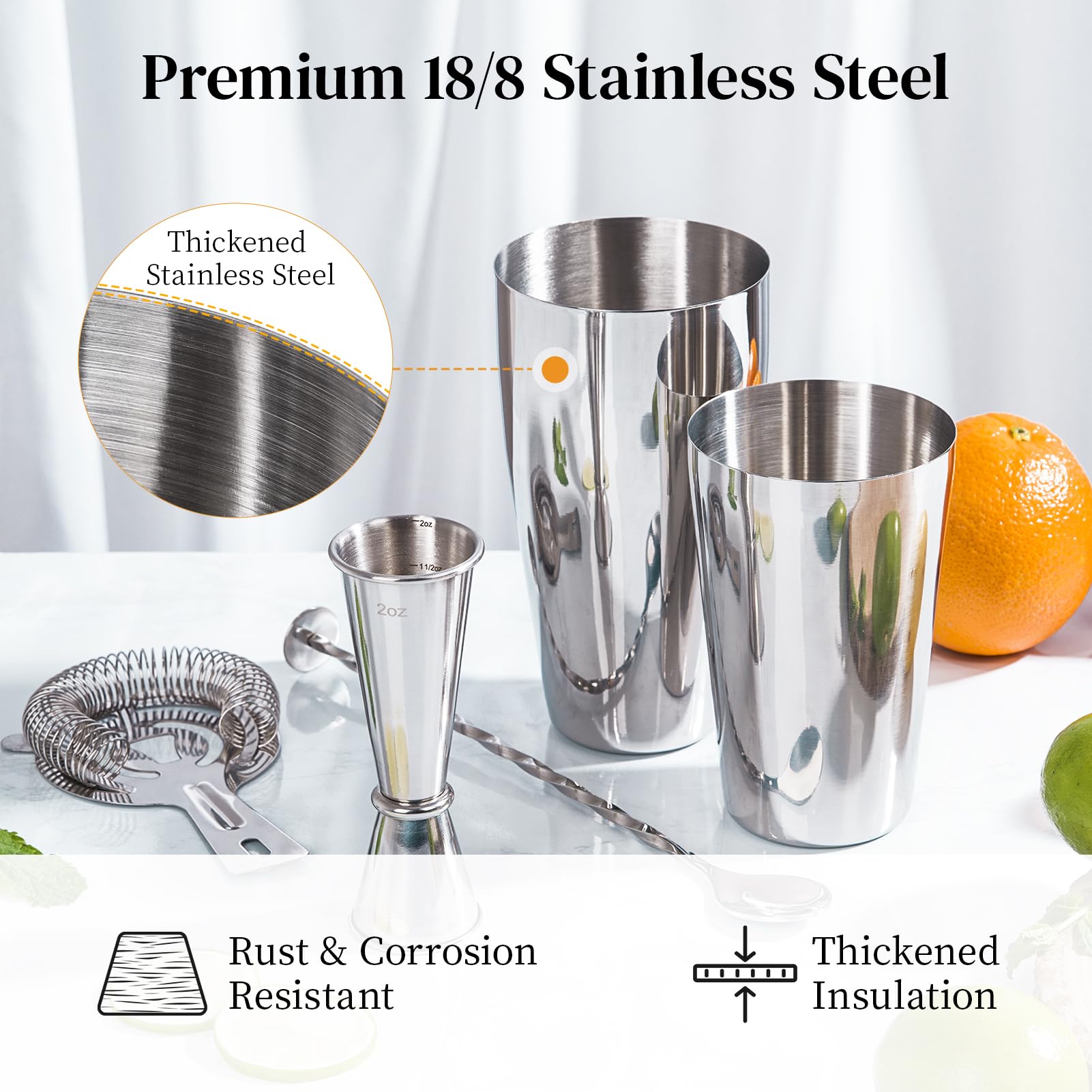 X Home double measuring jigger for accurate ingredient pouring every time.