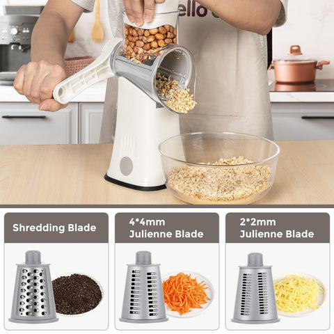 X Home grater suction base in action gripping countertop for stable prep.