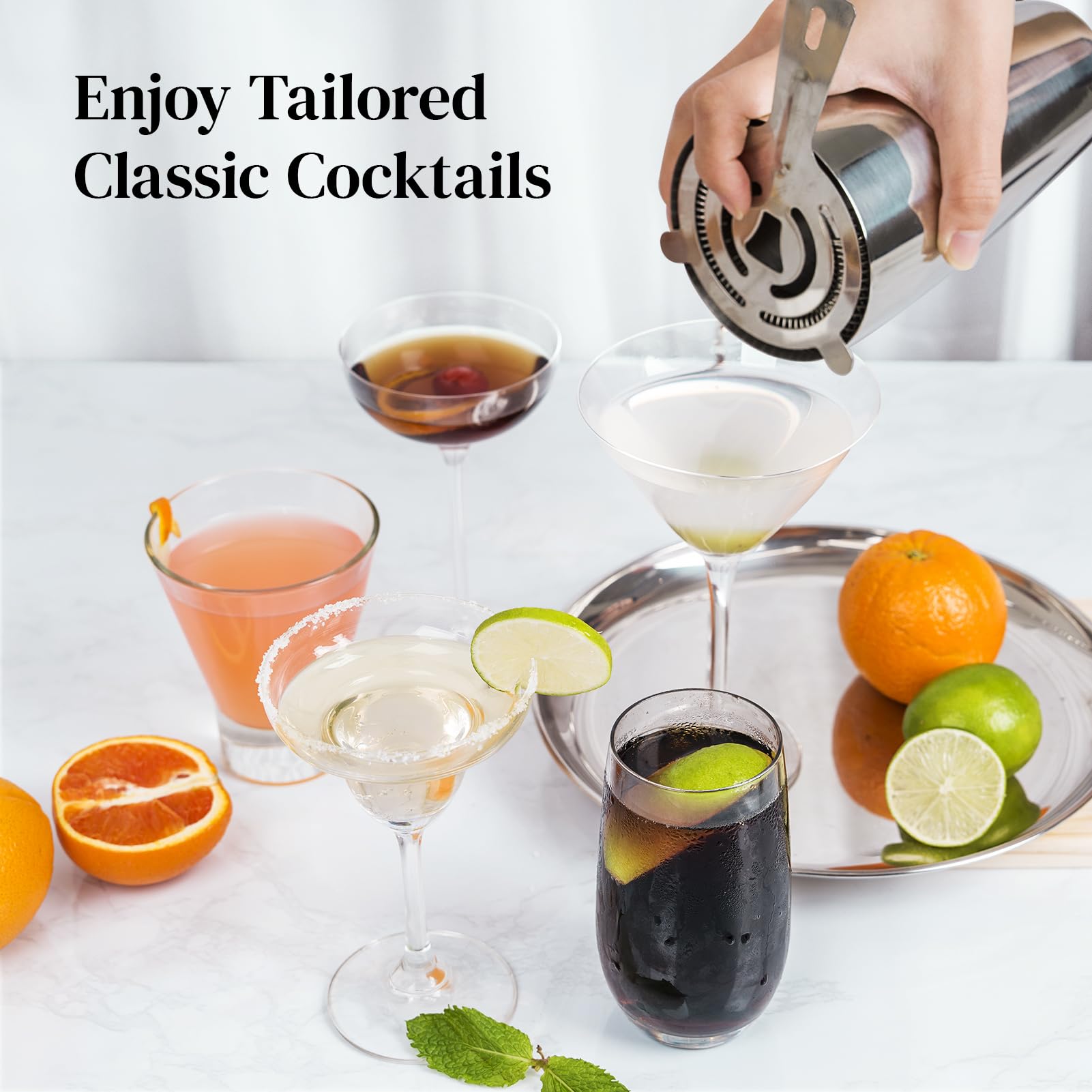 X Home professional 4-piece bartender kit for easy cocktail creation.