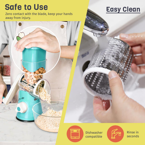 X Home Rotary Cheese Grater detachable blades for easy cleaning