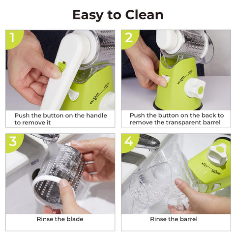 X Home Rotary Cheese Grater green housing adds kitchen style.