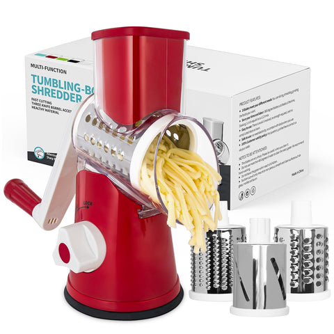 X Home rotary cheese grater with comfortable handle for easy use.