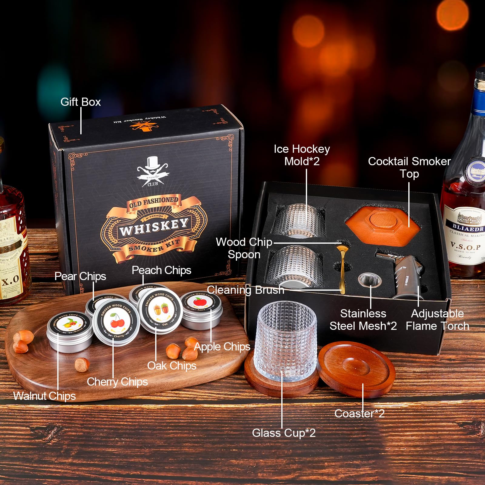X-Vesolje rotating whiskey glasses on coasters for elegant tasting