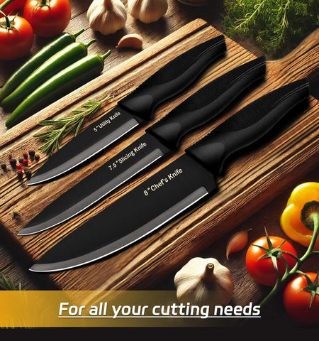 XANAPON knife set block with scissors and sharpening steel, tidy kitchen organizing.