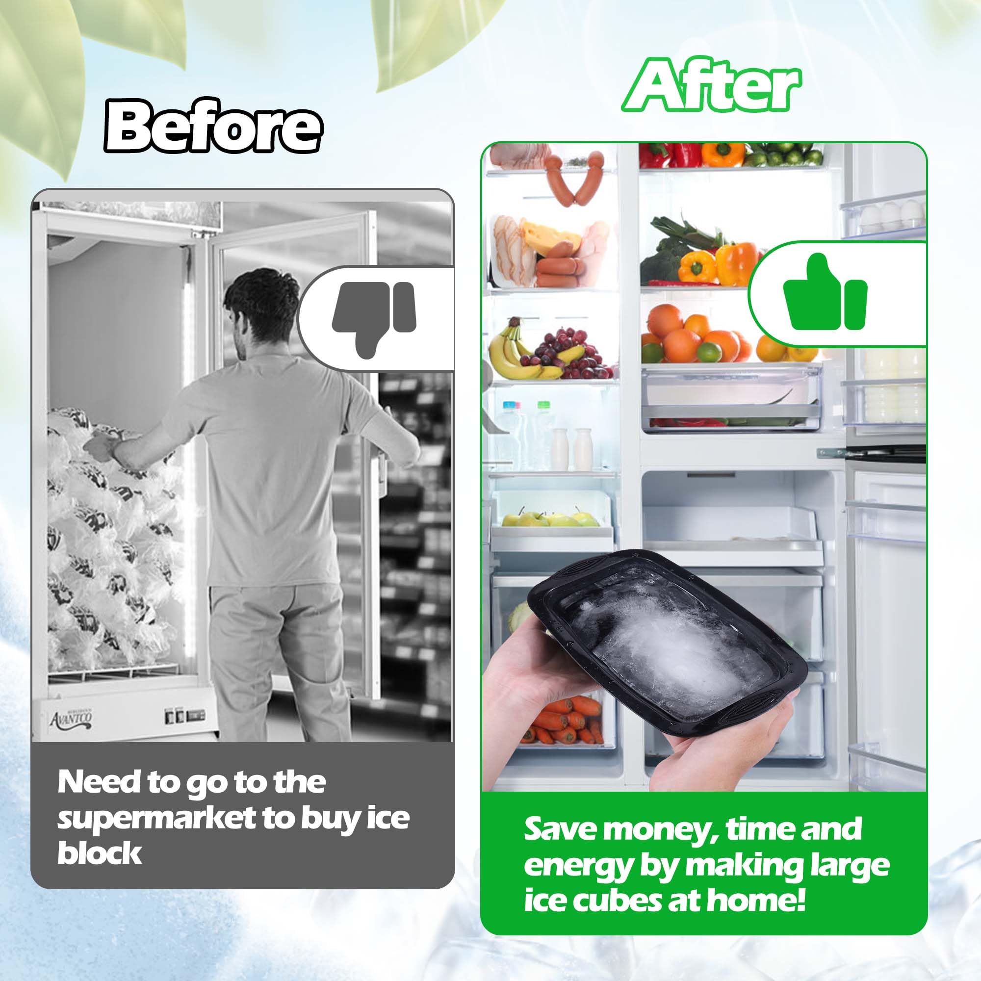 XANGNIER large ice blocks in cooler keep drinks cold longer.