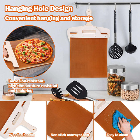 XANGNIER Large sliding peel fits a variety of pizza sizes.