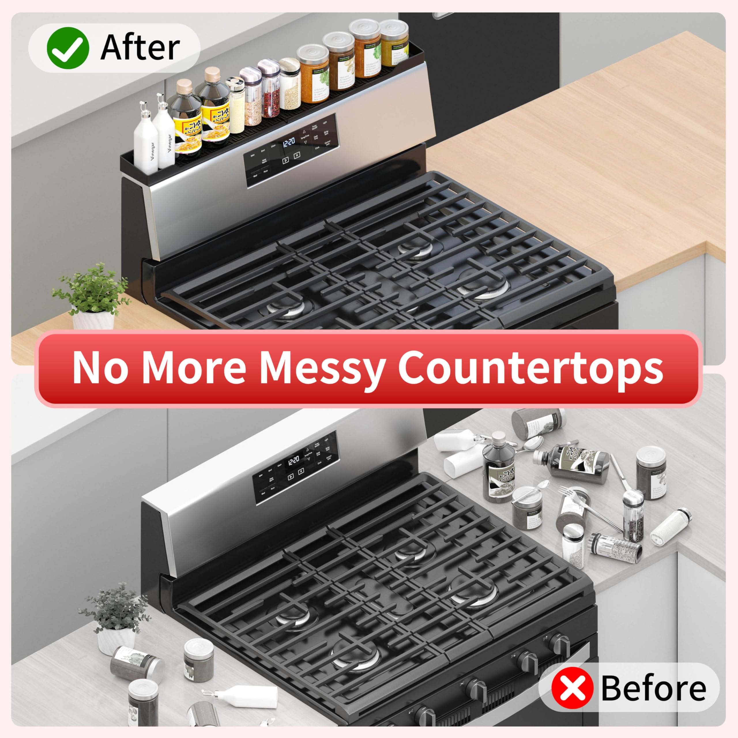 Xaogogo silicone spice rack with non-slip surface keeps oils and spices secure.