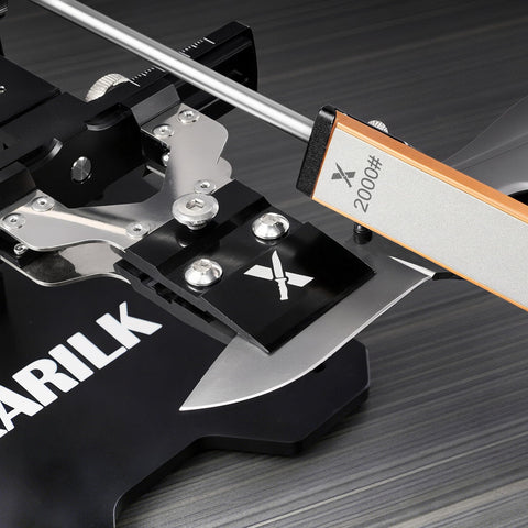 XARILK Center Y Clamp Gen3 system assembly shows quick setup for field sharpening