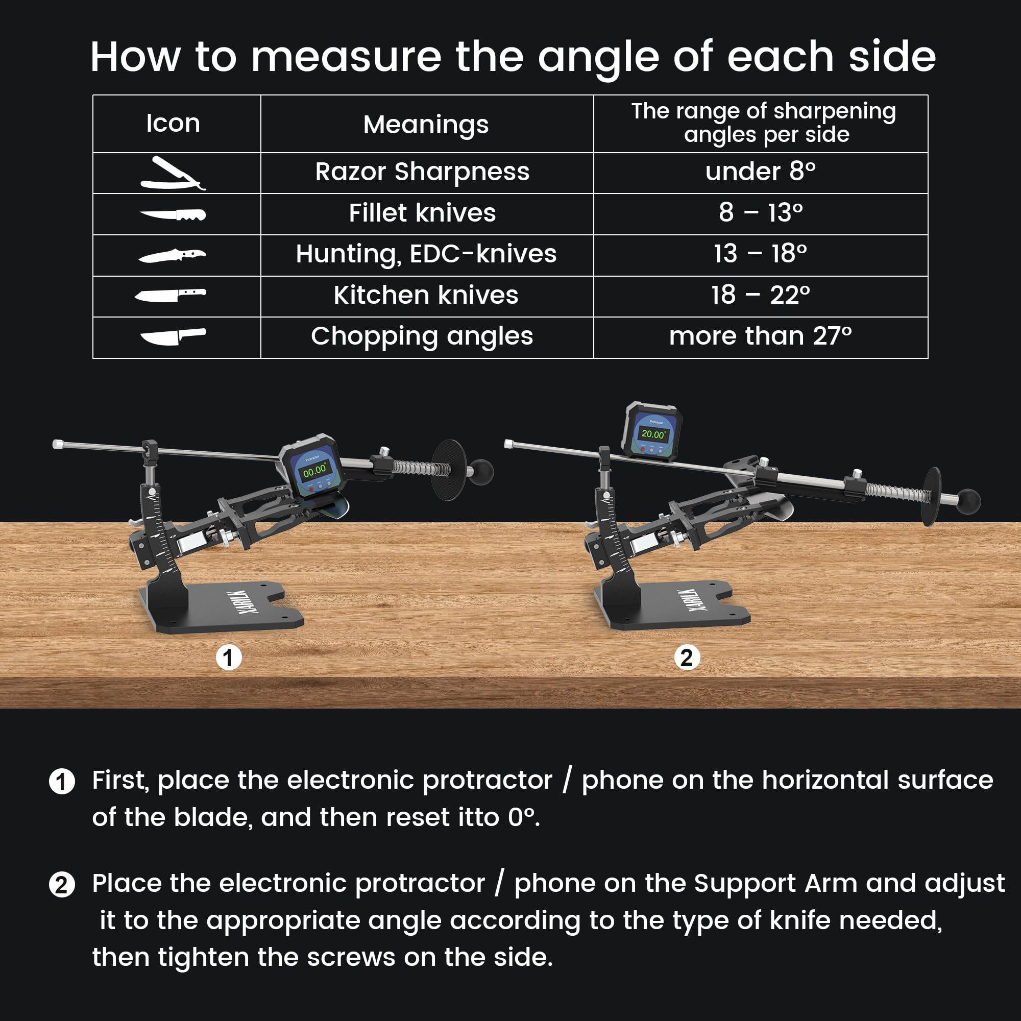 XARILK GEN3 in use with a knife being guided along the plate