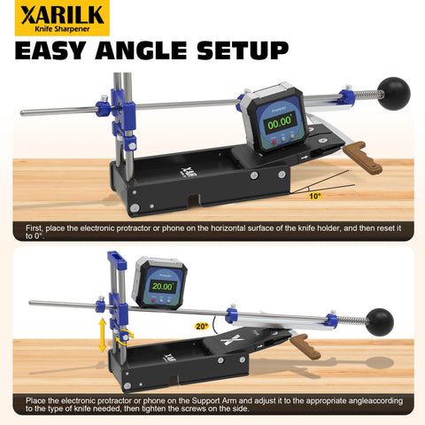 XARILK professional-grade sharpening with three diamond plates
