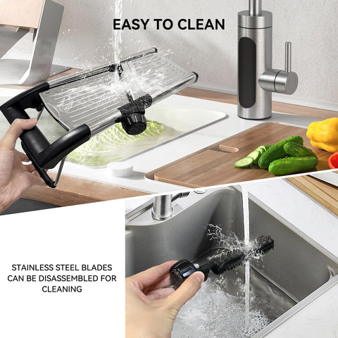XAYCDEHN Mandoline Slicer speeds up prep for meals.