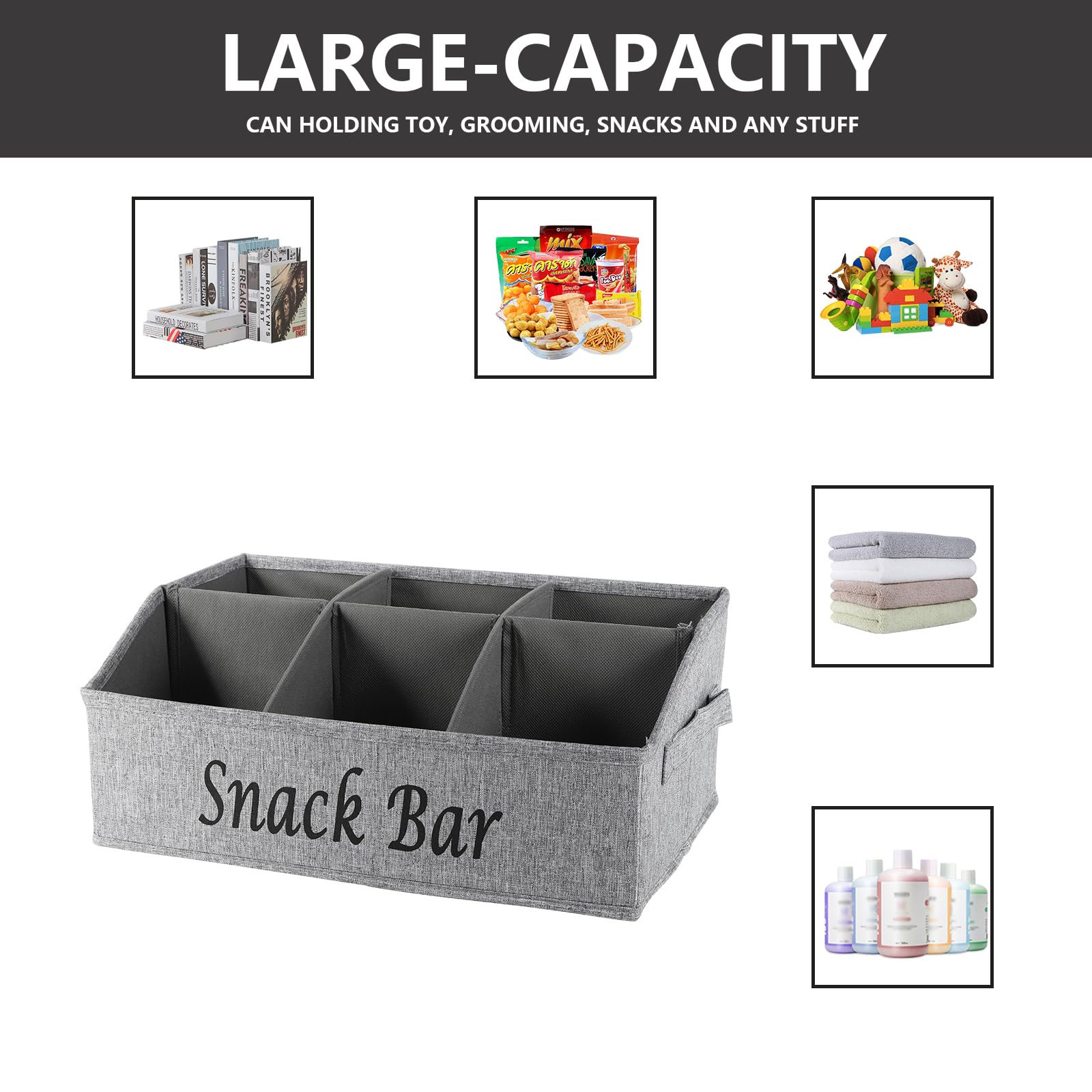 Xbopetda Snack Organizer foldable storage saves space when not in use.