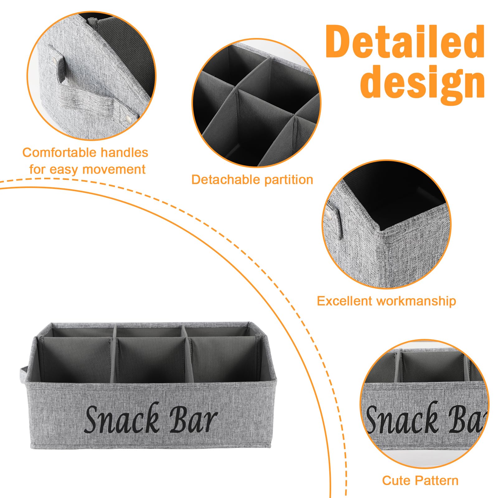 Xbopetda Snack Organizer with side handles for easy transport anywhere in the kitchen.