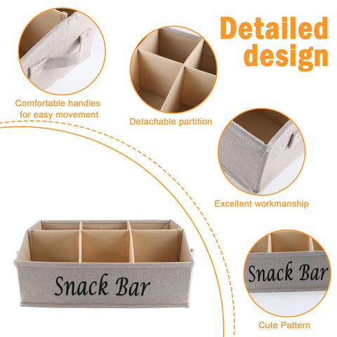 Xbopetda snack storage basket with handles for portable use