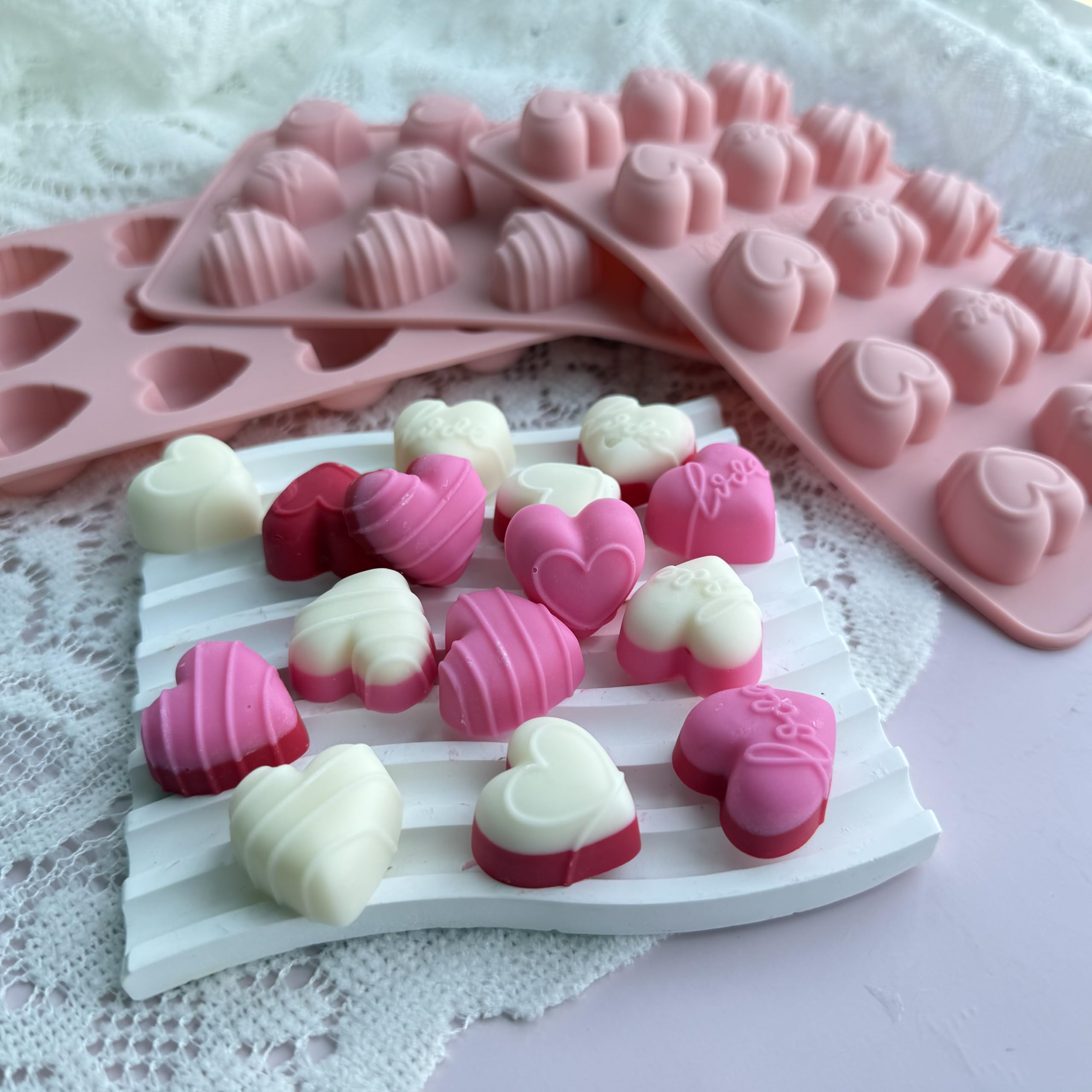 XBYzuzi DIY heart molds ideal for chocolate, candy, and decorations.