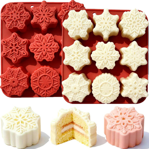 XBYzuzi snowflake silicone mold nine-pattern set for festive chocolates and gifts