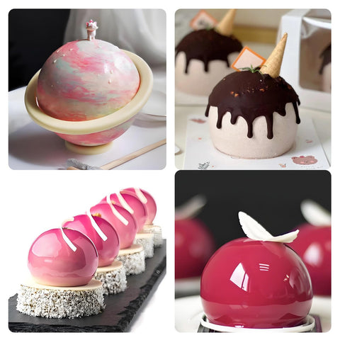 Xcake Lcook Chocolate Sphere Mold, 8 cavities, ideal for fondant, candy, and mousse.