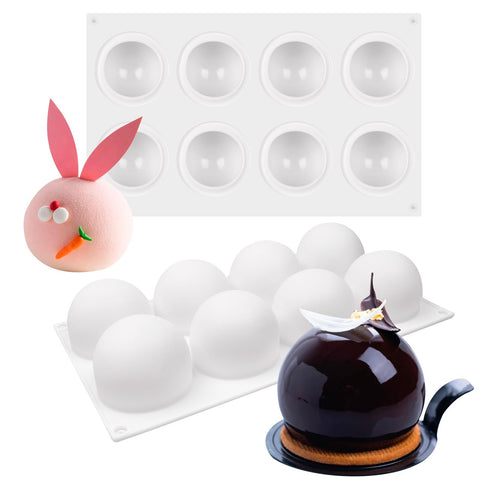 Xcake Lcook Sphere Mold creates ball desserts with 8 cavities for impressive party treats.