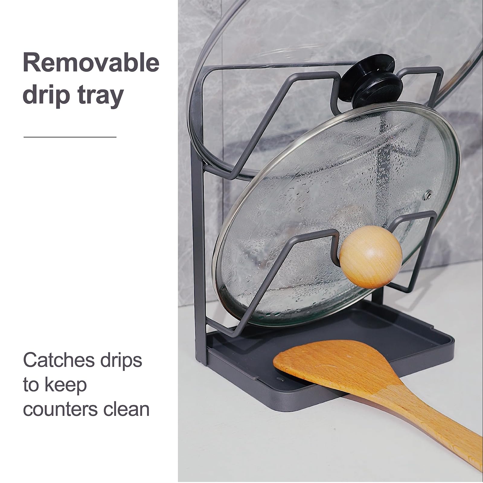 XCCK space-saving design fits lids from 7.5 to 14 inches for versatile use.
