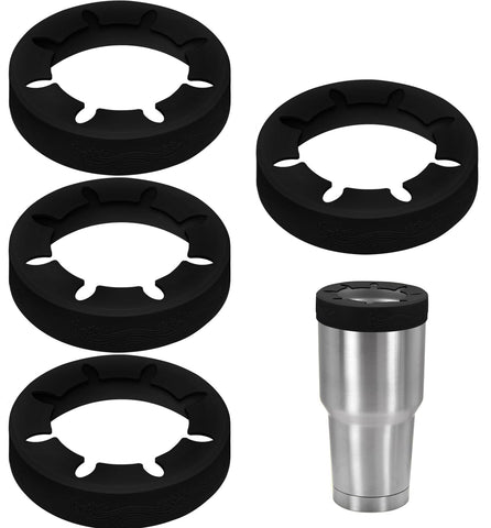 XccMe 4-pack silicone ring attached to a 30oz tumbler, reusable sleeve