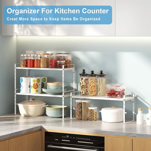 X-cosrack countertop organizer keeps items organized and accessible