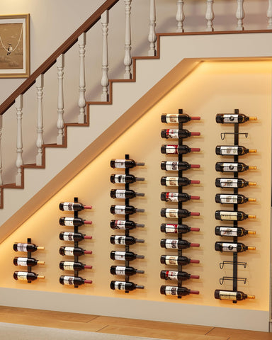 X-cosrack 12-bottle wall rack assembled for a tidy wine display.