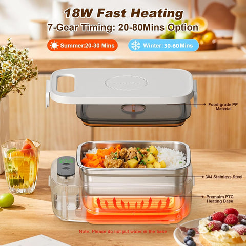 Xeamun cordless lunch box heating system active for on the go meals