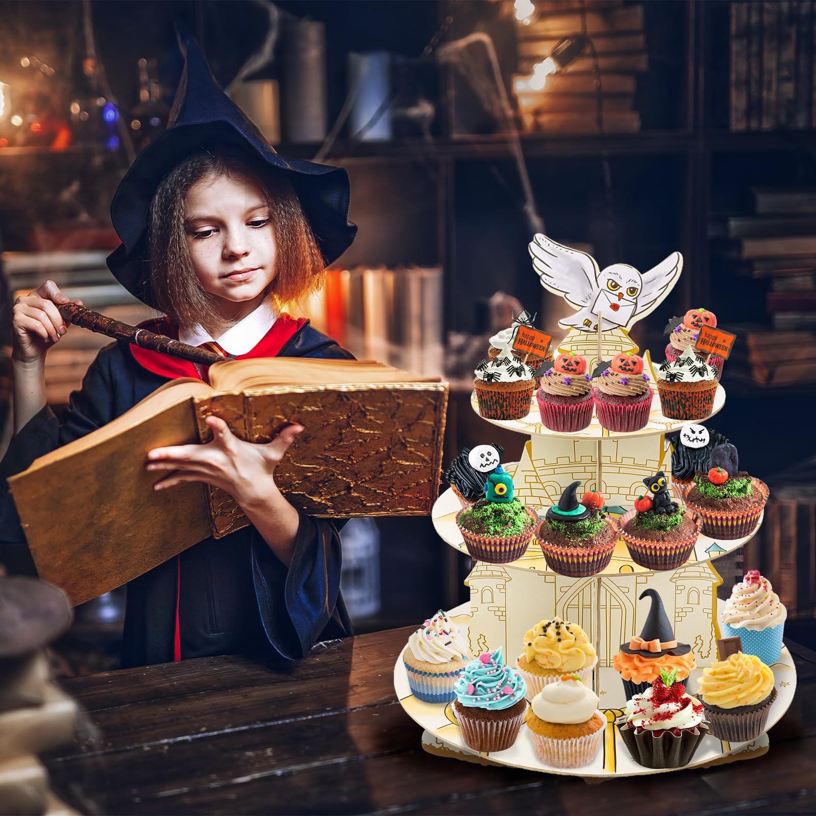 XEFINAL 3-tier cupcake stand assembly guide highlighting steps