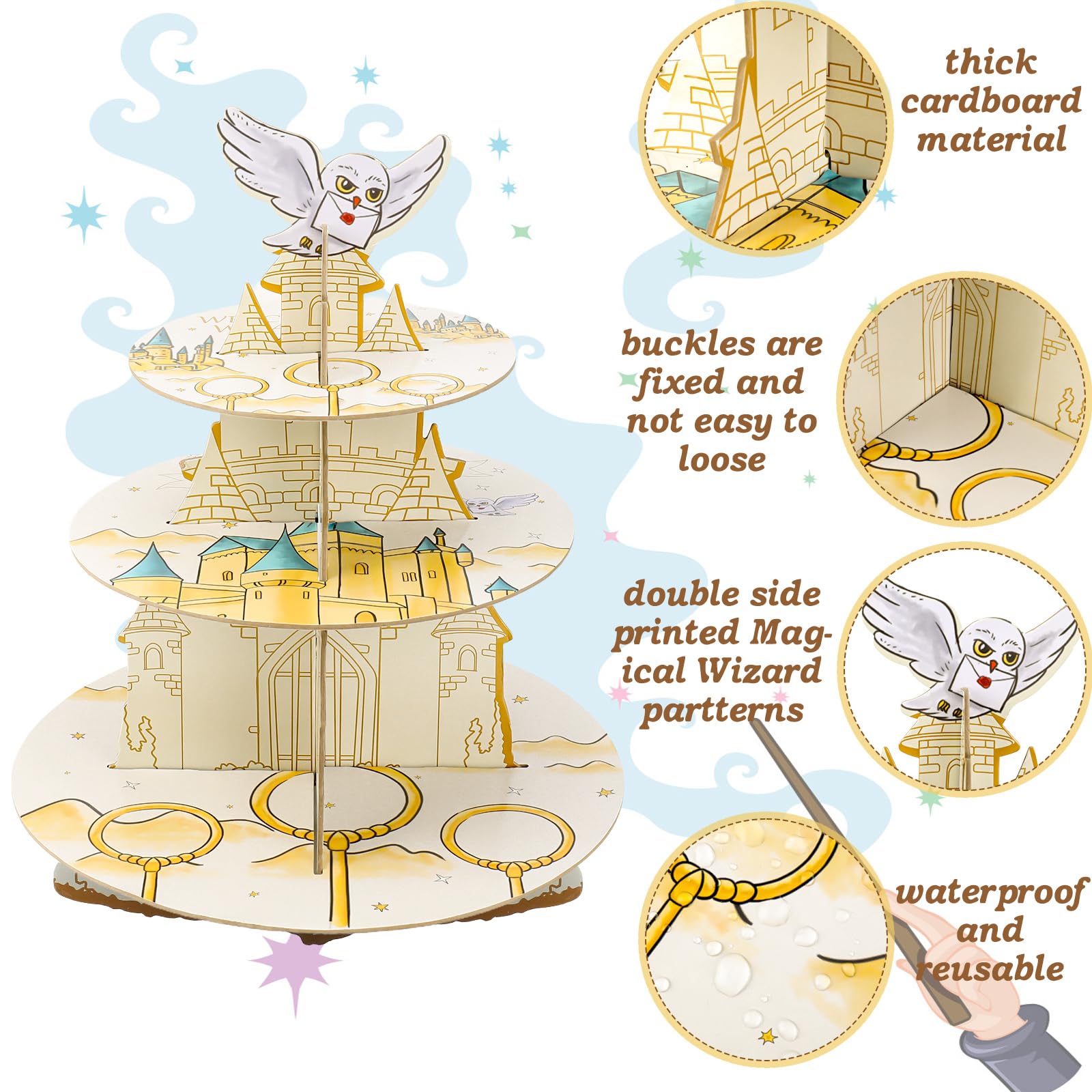 XEFINAL cupcake stand detailed design for easy assembly and reuse