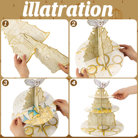XEFINAL magical cupcake stand wizard bottom tier large base for cookies and cupcakes