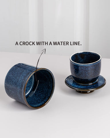 Xela butter crock on kitchen counter, stylish, gift-ready decor