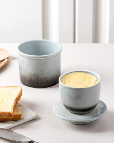 Xela butter crock lid keeps butter protected and fresh.