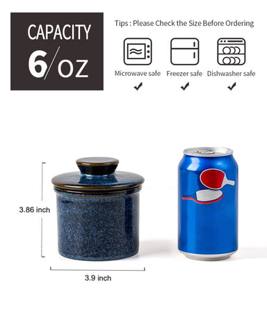 Xela butter keeper with reactive glaze adds vintage charm while preserving spreadable butter