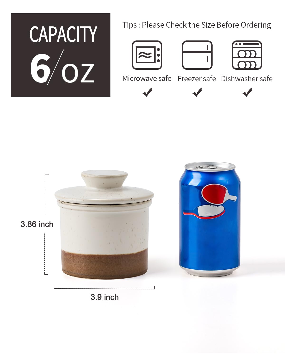 Xela butter crock demonstrates water line usage to maintain freshness and texture.