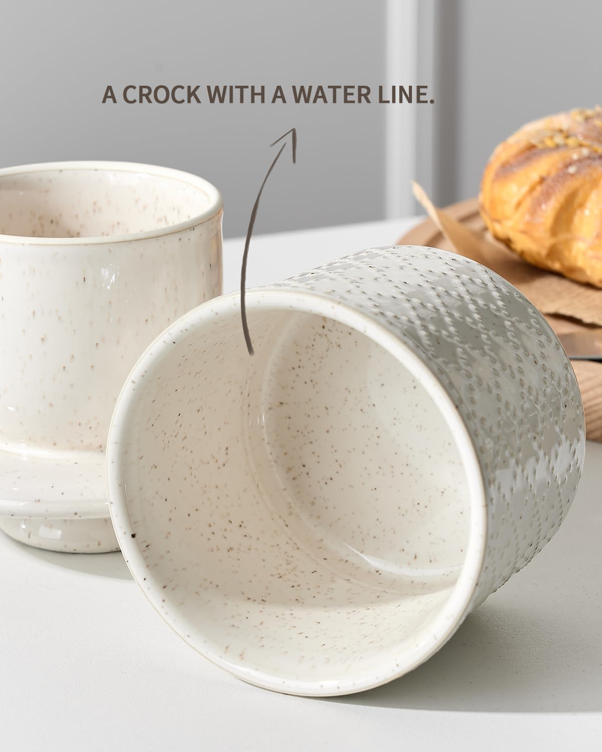 Xela butter crock in refrigerator for convenient spreadable butter